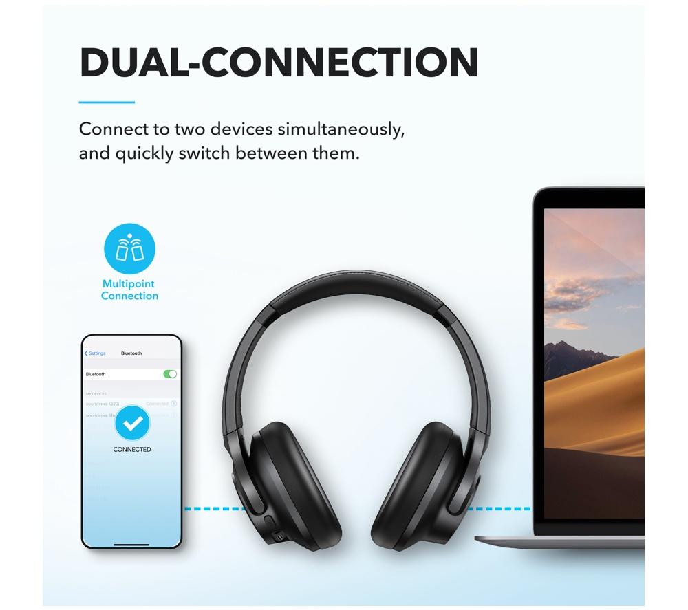 SOUNDCORE Q21i Wireless Bluetooth Noise-Cancelling Headphones - Black image number 9 of 10