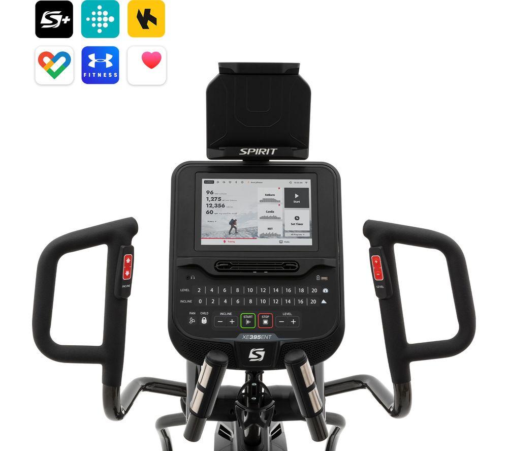 SPIRIT XE395 ENT Smart Bluetooth Elliptical Cross Trainer Machine - Black image number 6 of 6