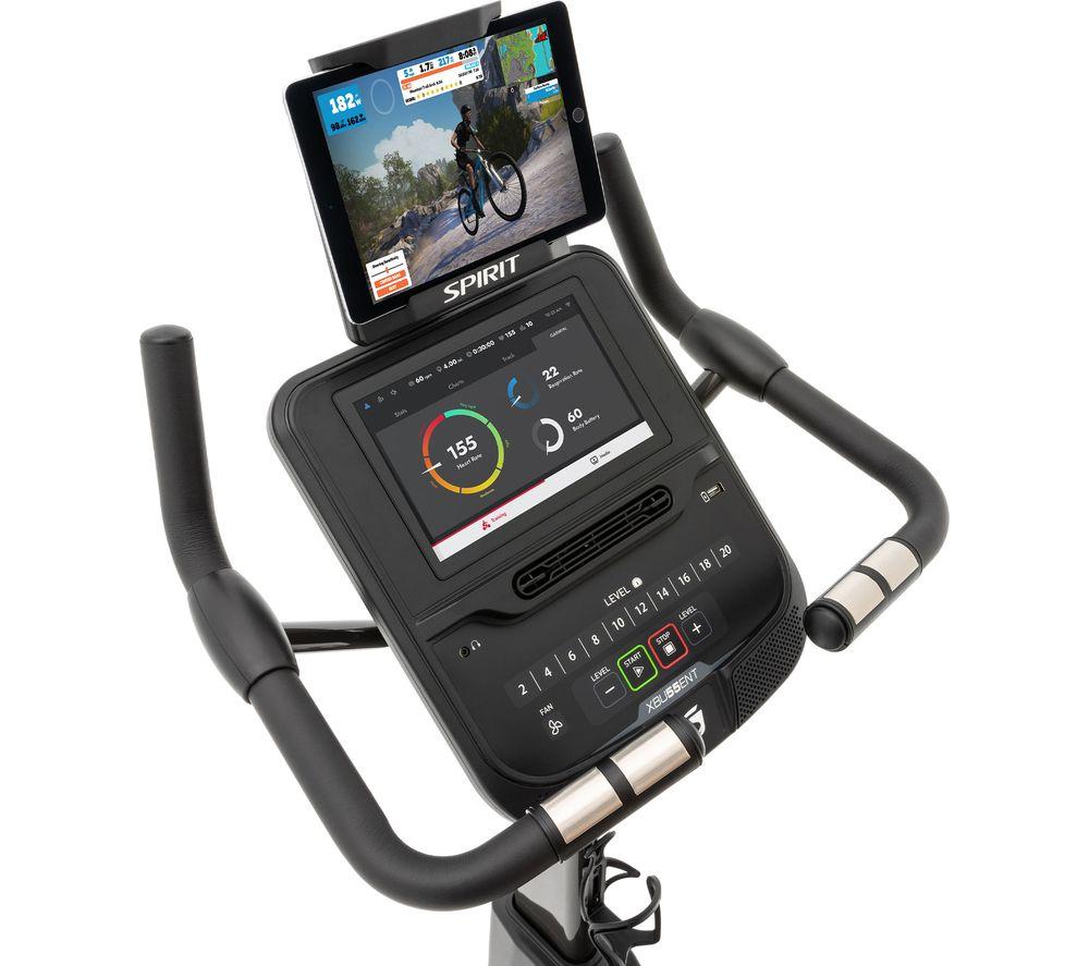 SPIRIT XBU55ENT Smart WiFi Upright Exercise Bike - Black image number 6 of 8