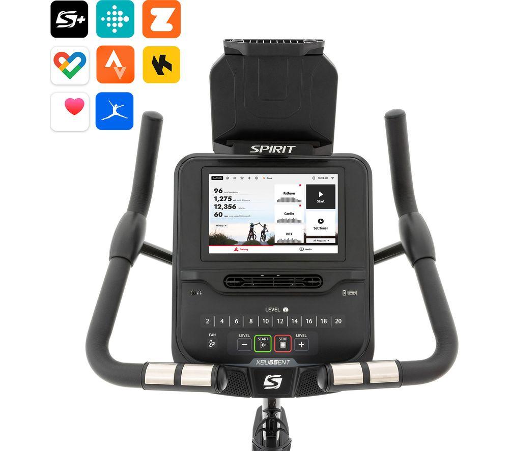 SPIRIT XBU55ENT Smart WiFi Upright Exercise Bike - Black image number 8 of 8