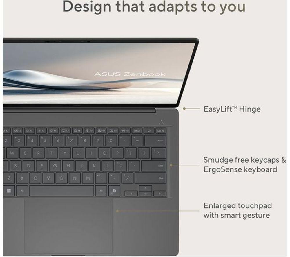 ASUS Zenbook A14 UX3407QA 14" Refurbished Laptop, Copilot+ PC &ndash; Snapdragon X, 512 GB SSD, Beige (Very Good Condition) image number 16 of 19