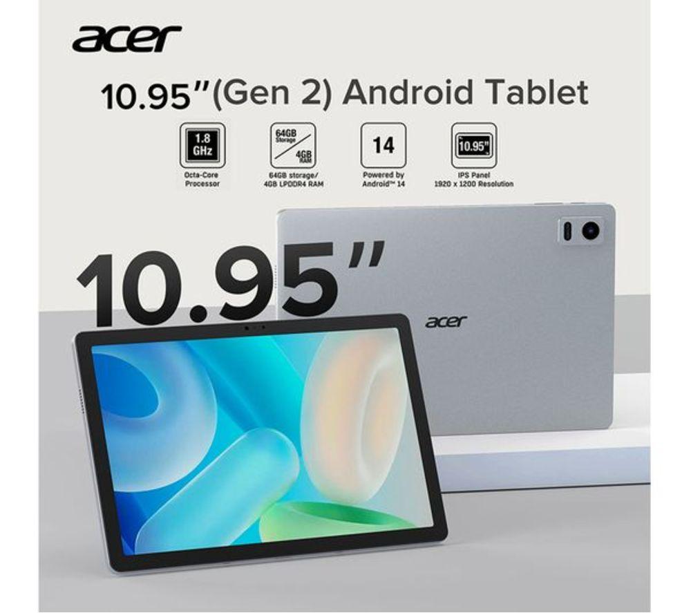 ACER ACTAB1125 10.95" Refurbished Tablet - 64 GB, Black (Very Good Condition) image number 8 of 10
