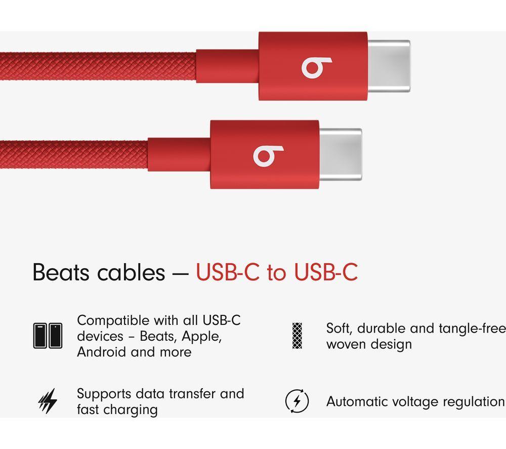 BEATS USB-C to USB-C Woven Cable - 1.5 m, Rapid Red image number 2 of 8