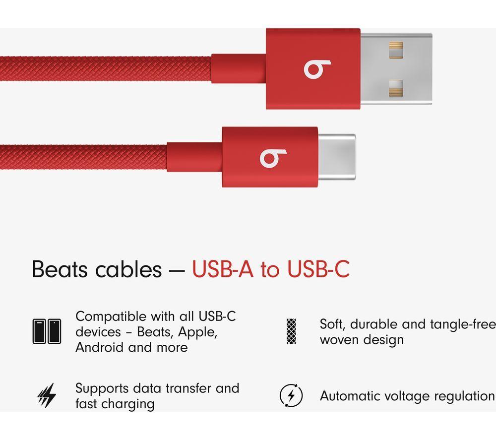 BEATS USB-A to USB-C Woven Cable - 1.5 m, Rapid Red image number 2 of 8