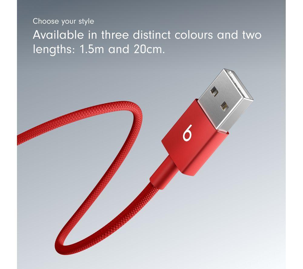 BEATS USB-A to USB-C Woven Cable - 1.5 m, Rapid Red image number 7 of 8