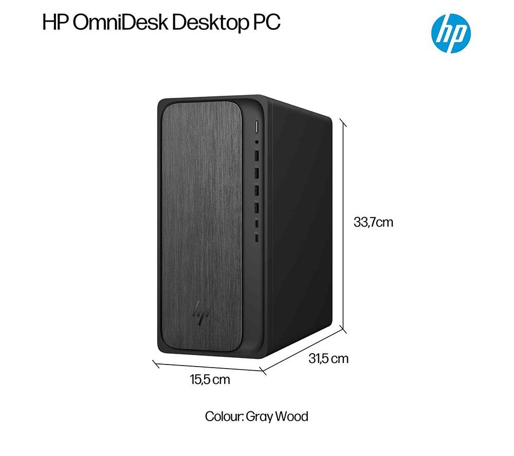 HP OmniDesk M02-0000na Desktop PC - AMD Ryzen 5, 512 GB SSD, Grey Wood image number 5 of 16