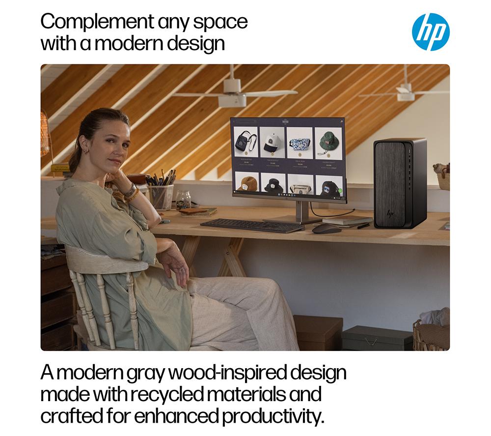 HP OmniDesk M02-0000na Desktop PC - AMD Ryzen 5, 512 GB SSD, Grey Wood image number 7 of 16