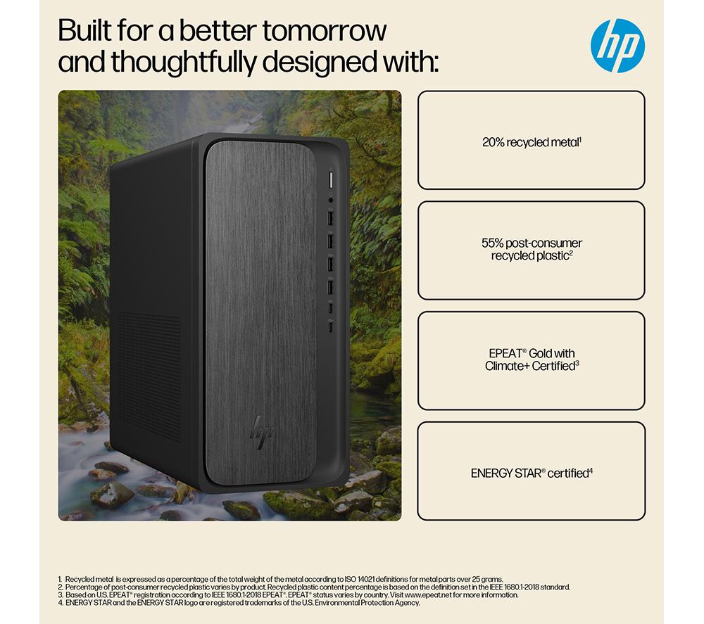 HP OmniDesk M02-0000na Desktop PC - AMD Ryzen 5, 512 GB SSD, Grey Wood image number 9 of 16