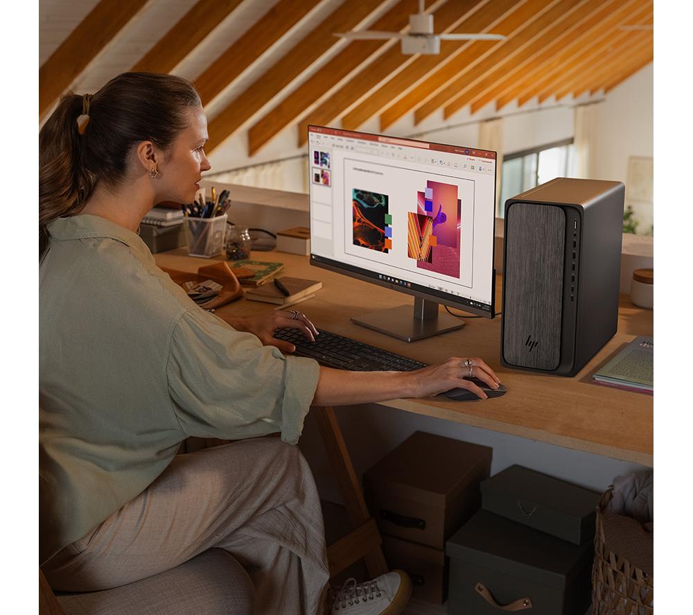 HP OmniDesk M02-0000na Desktop PC - AMD Ryzen 5, 512 GB SSD, Grey Wood image number 13 of 16