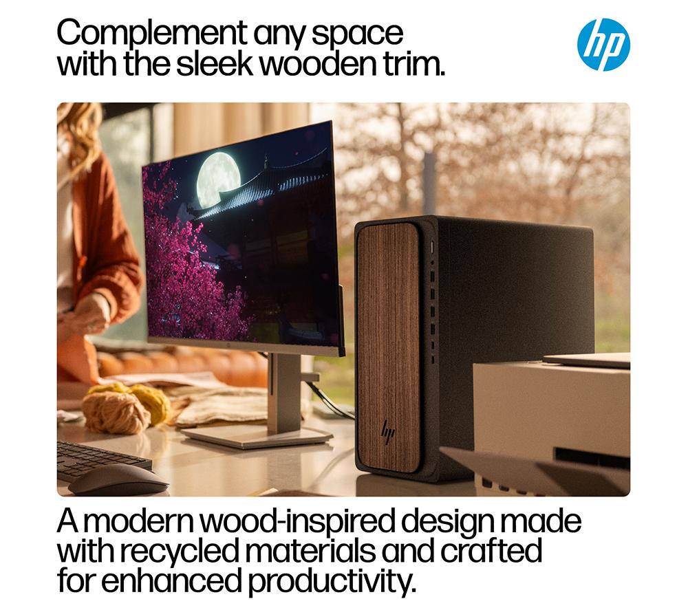 HP OmniDesk M03-0001na AI Desktop PC - Intel&reg; Core&trade; Ultra 5, 1 TB SSD, Dark Wood image number 6 of 10