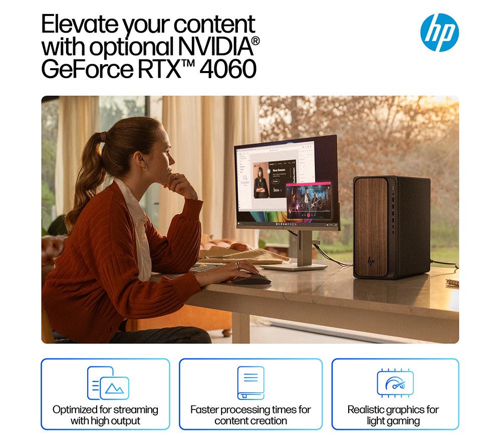 HP OmniDesk M03-0001na AI Desktop PC - Intel&reg; Core&trade; Ultra 5, 1 TB SSD, Dark Wood image number 7 of 10