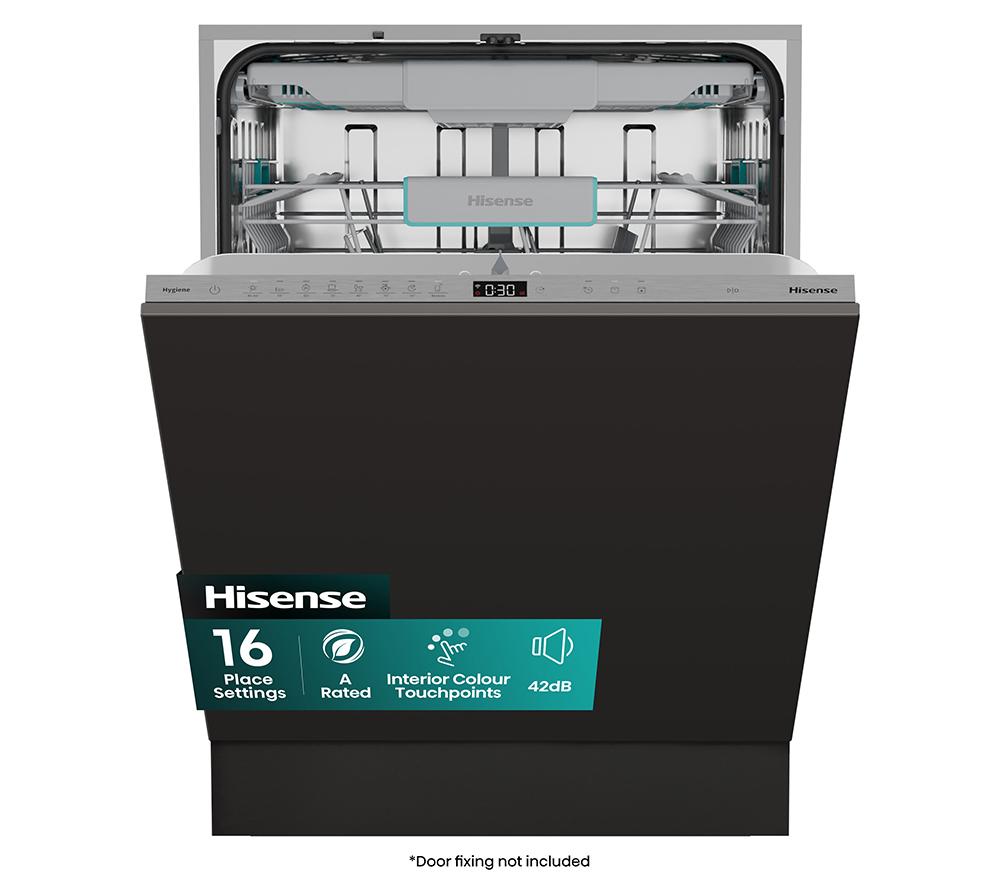 HISENSE HV673A60UK Full-size Fully Integrated WiFi-enabled Dishwasher, Silver/Grey