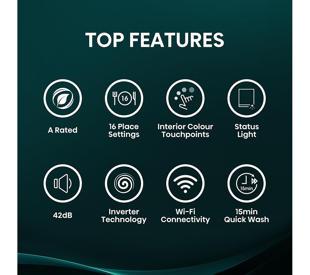 HISENSE HV673A60UK Full-size Fully Integrated WiFi-enabled Dishwasher image number 2 of 24