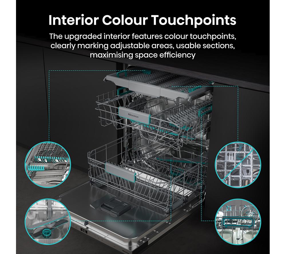 HISENSE HV673A60UK Full-size Fully Integrated WiFi-enabled Dishwasher image number 5 of 24