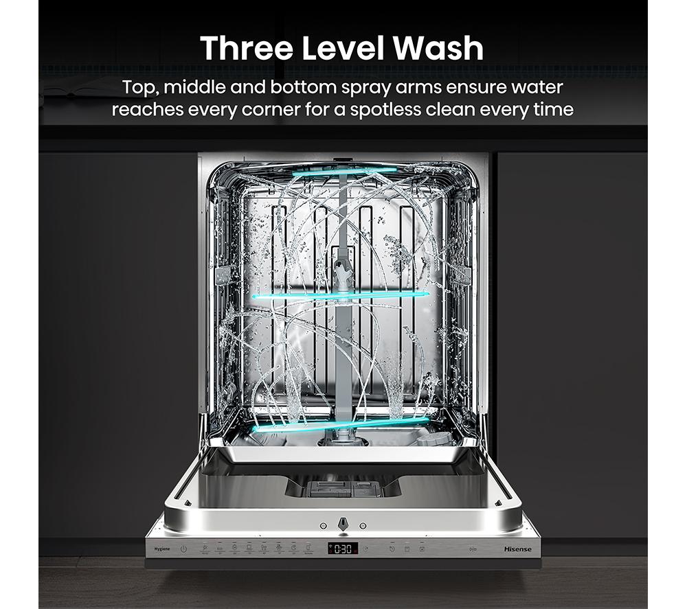 HISENSE HV673A60UK Full-size Fully Integrated WiFi-enabled Dishwasher image number 17 of 24