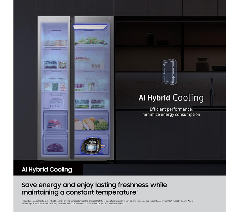 SAMSUNG Bespoke AI Series 8 SpaceMax RM70F67RDREU 669L Smart Fridge Freezer - Stainless Steel image number 6 of 13