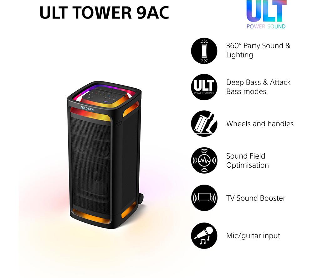 SONY ULT Tower 9AC Bluetooth Party Speaker - Black image number 2 of 29