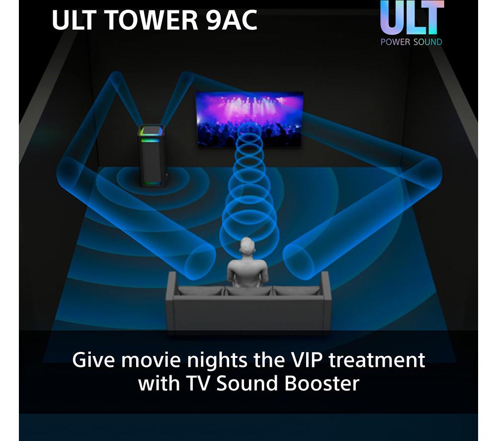 SONY ULT Tower 9AC Bluetooth Party Speaker - Black image number 8 of 29
