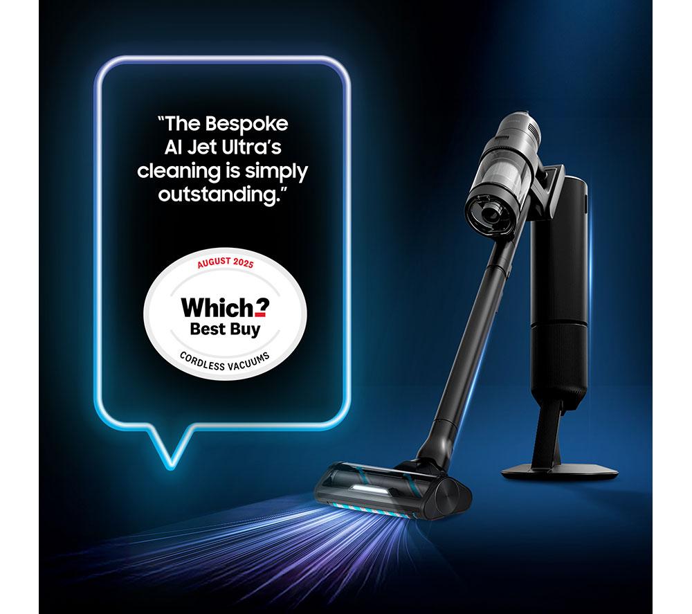 SAMSUNG Bespoke AI Jet Ultra Max 400W Suction Power VS90F40DEK/EU Cordless Vacuum Cleaner with AI Cleaning - Satin Black image number 3 of 15