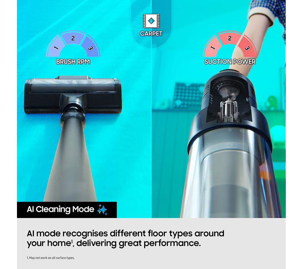 SAMSUNG Bespoke AI Jet Ultra Max 400W Suction Power VS90F40DEK/EU Cordless Vacuum Cleaner with AI Cleaning - Satin Black image number 7 of 15