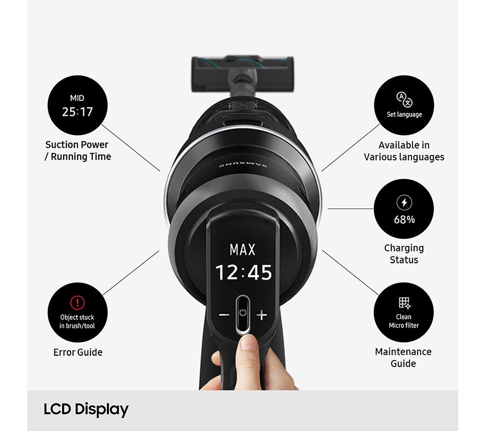 SAMSUNG Bespoke AI Jet Ultra Max 400W Suction Power VS90F40DEK/EU Cordless Vacuum Cleaner with AI Cleaning - Satin Black image number 11 of 15