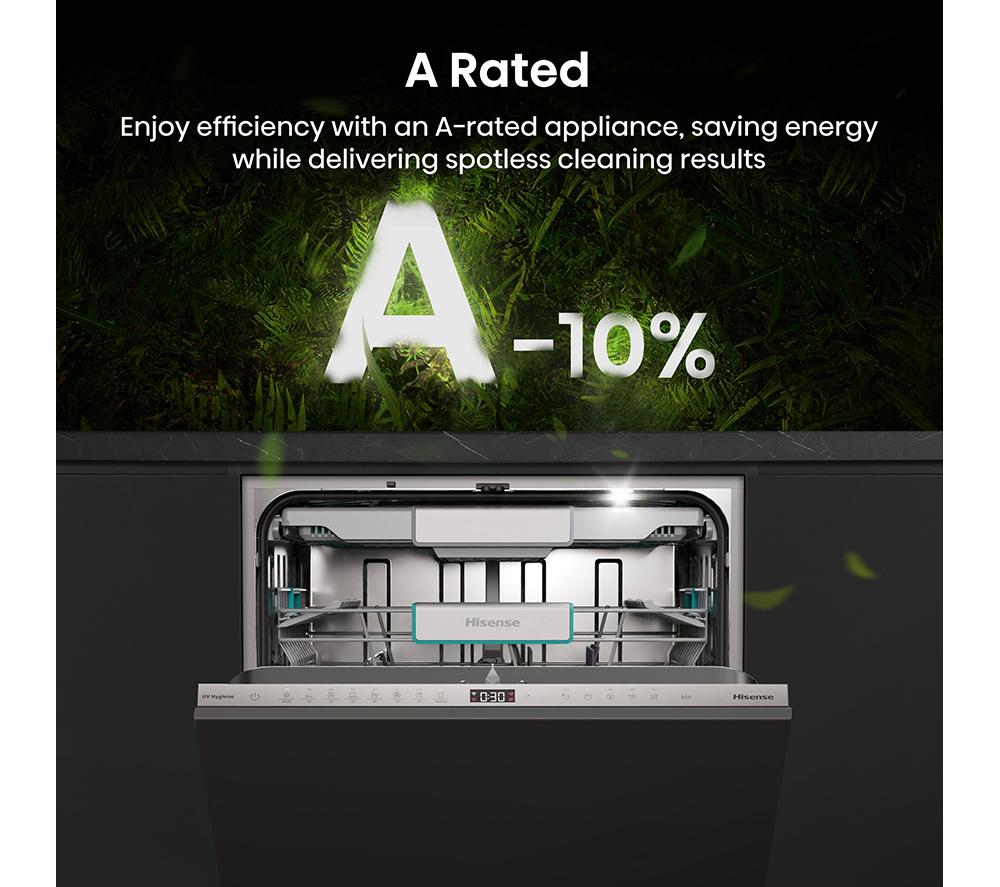 HISENSE UV Clean HV693A60UVADUK Full-size Fully Integrated WiFi-enabled Dishwasher image number 4 of 29