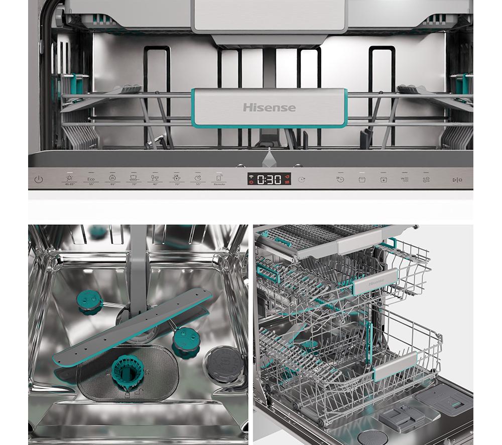 HISENSE UV Clean HV693A60UVADUK Full-size Fully Integrated WiFi-enabled Dishwasher image number 12 of 29
