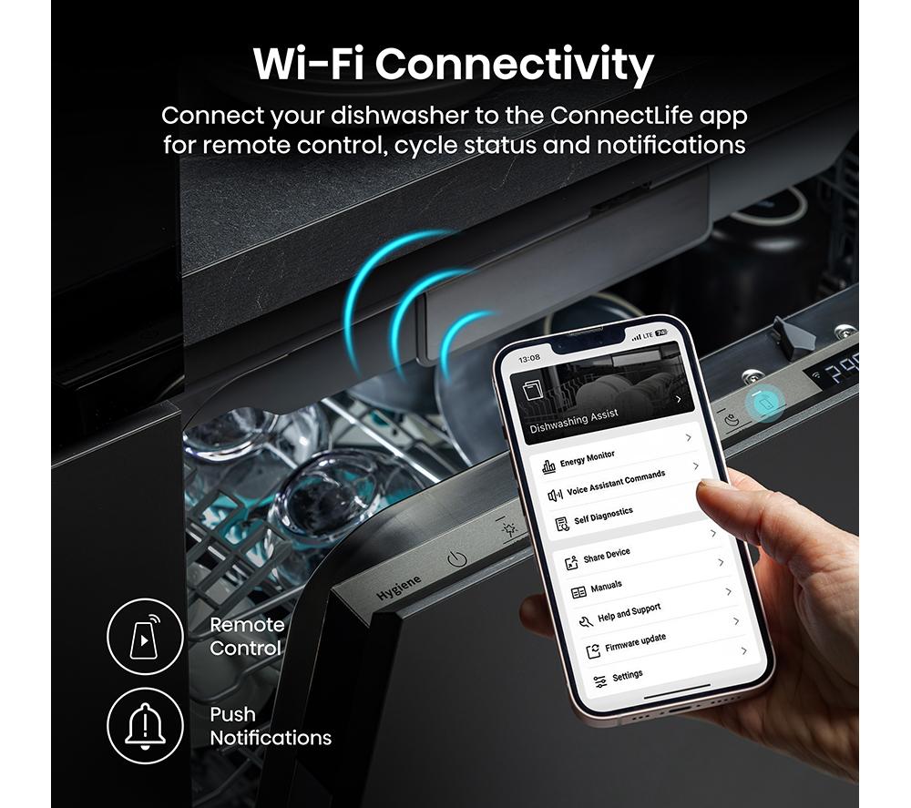 HISENSE UV Clean HV693A60UVADUK Full-size Fully Integrated WiFi-enabled Dishwasher image number 18 of 29