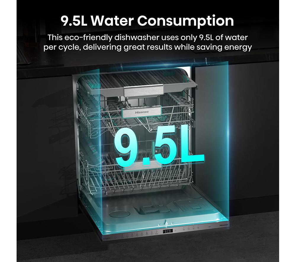 HISENSE UV Clean HV693A60UVADUK Full-size Fully Integrated WiFi-enabled Dishwasher image number 22 of 29