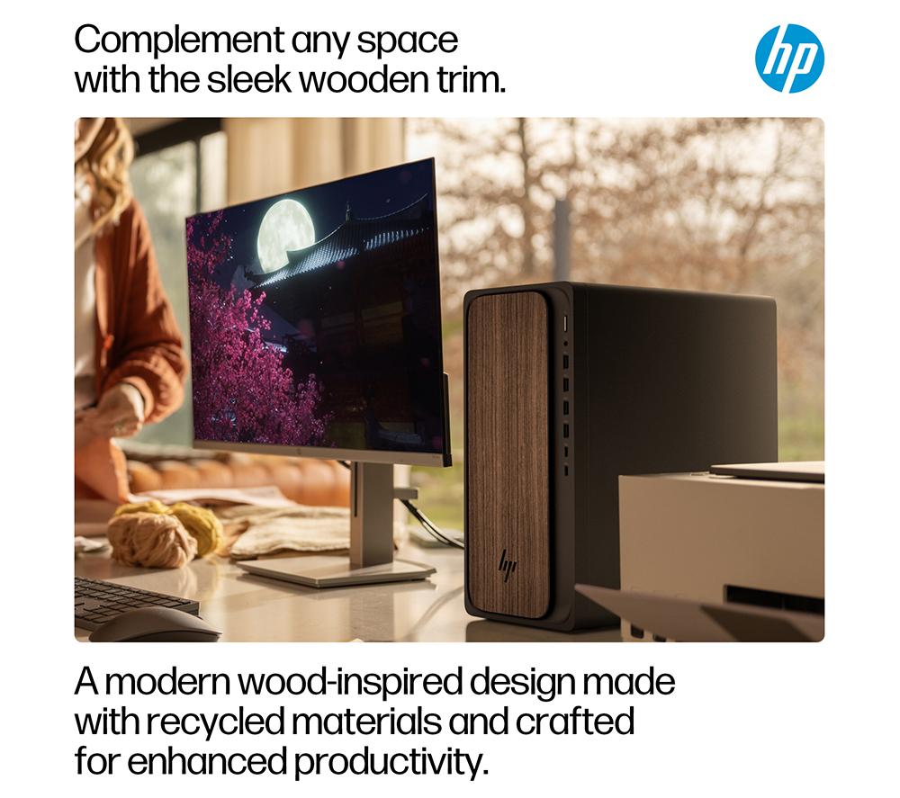 HP OmniDesk M03-0000na AI Desktop PC - Intel&reg; Core&trade; Ultra 7, 1 TB SSD, Dark Wood image number 8 of 17