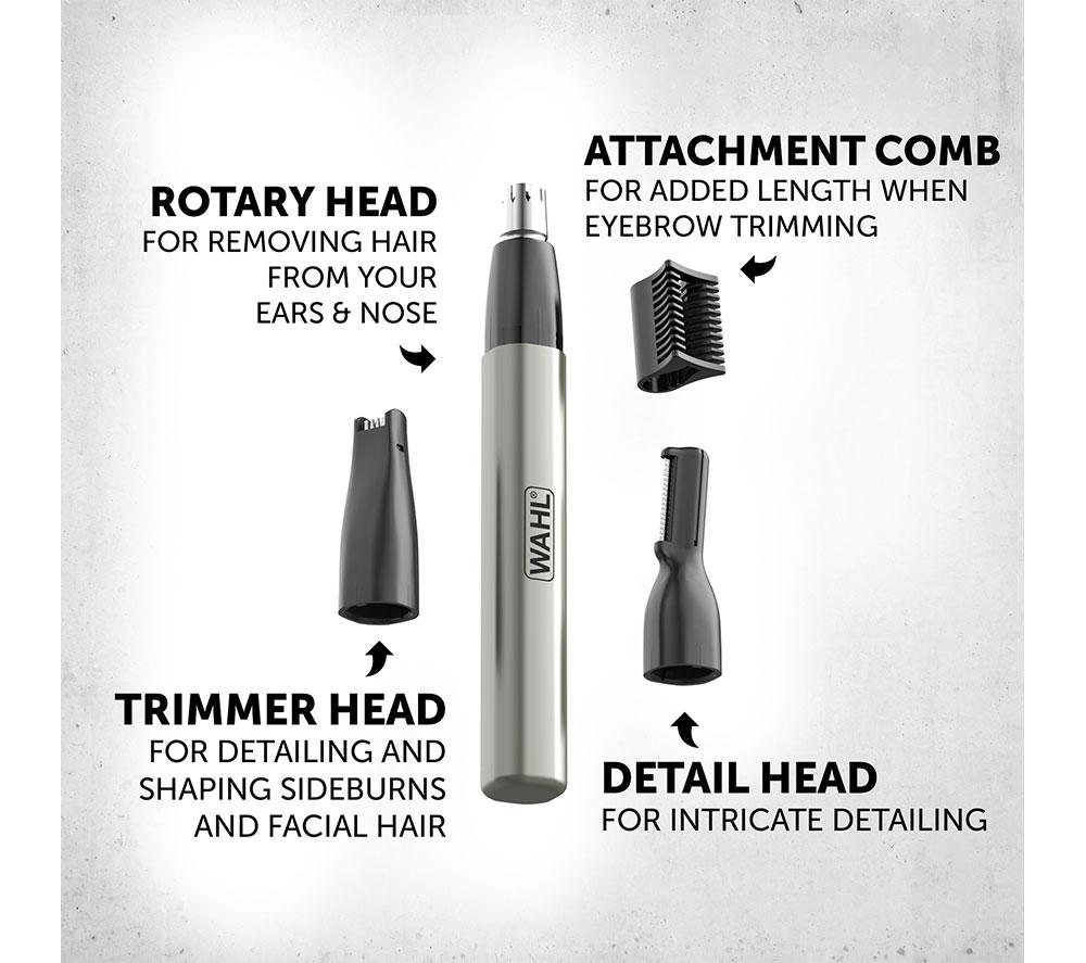 WAHL Micro Finisher Wet & Dry Nose & Ear Trimmer Kit - Silver image number 2 of 5