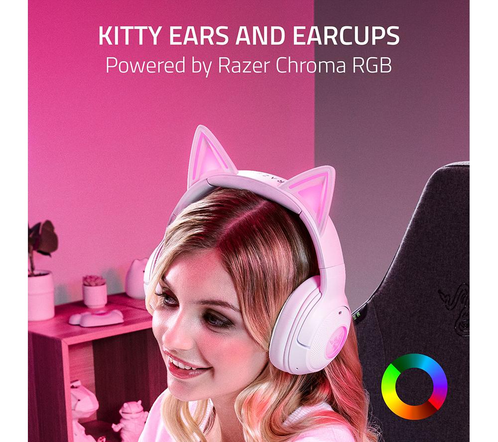 RAZER Kraken Kitty V2 BT Wireless Gaming Headset - White image number 2 of 10