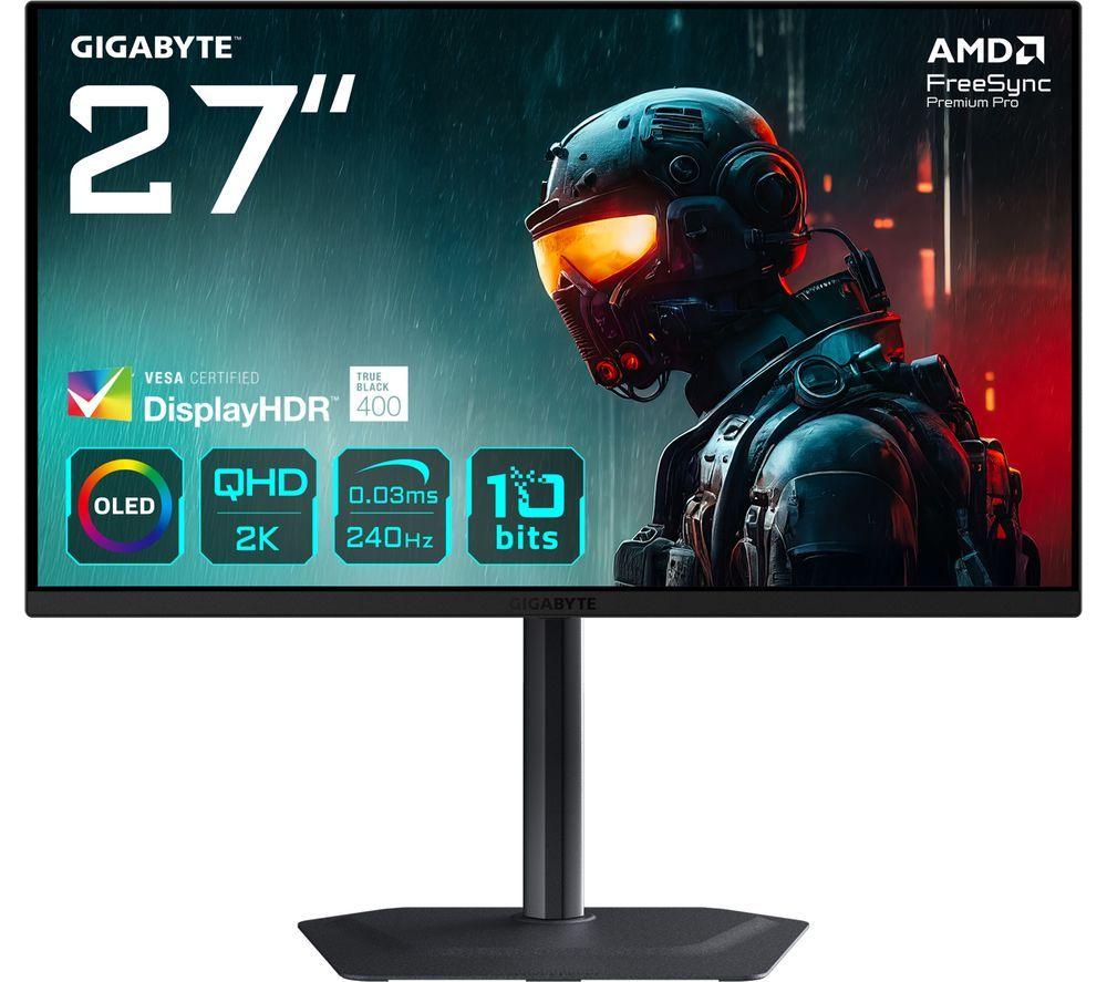 GIGABYTE MO27Q2 Quad HD 27" OLED Gaming Monitor - Black
