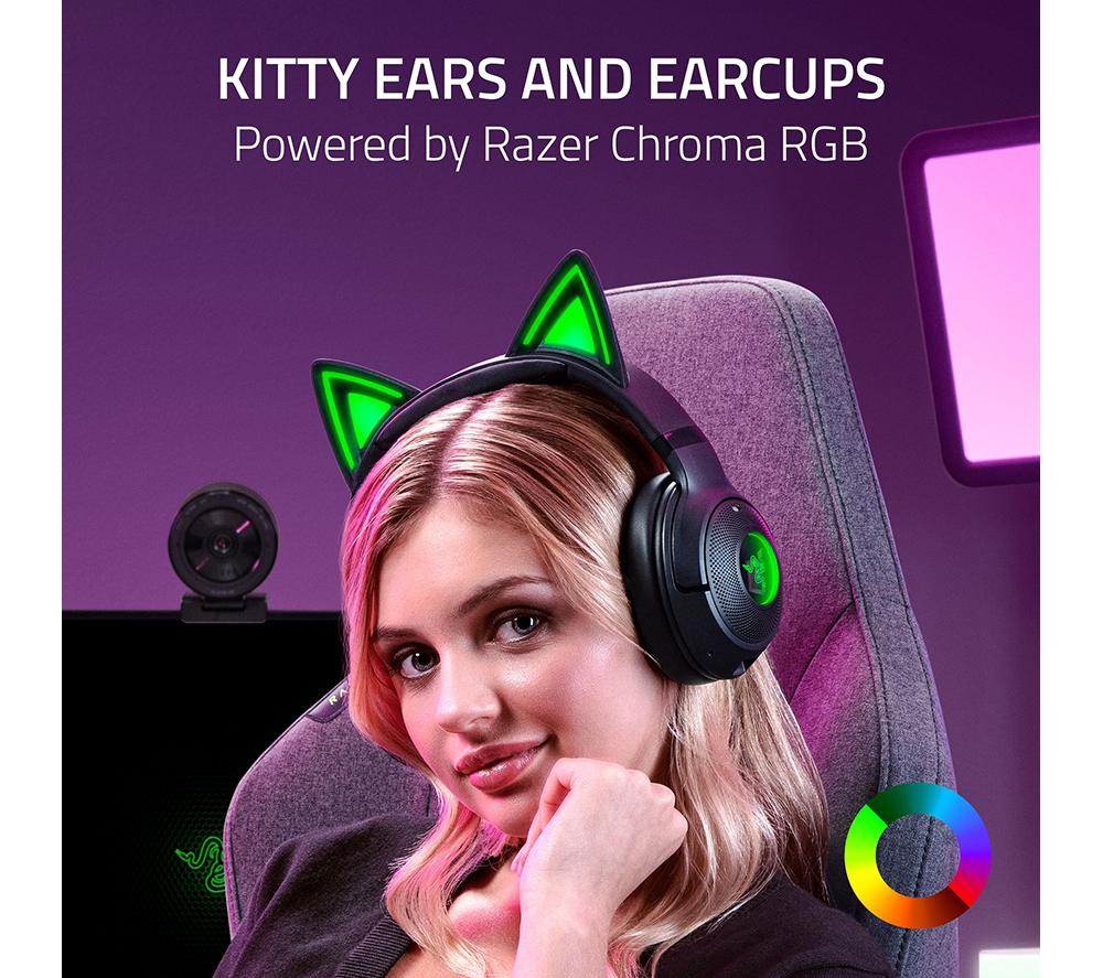 RAZER Kraken Kitty V2 BT Wireless Gaming Headset - Black image number 2 of 10