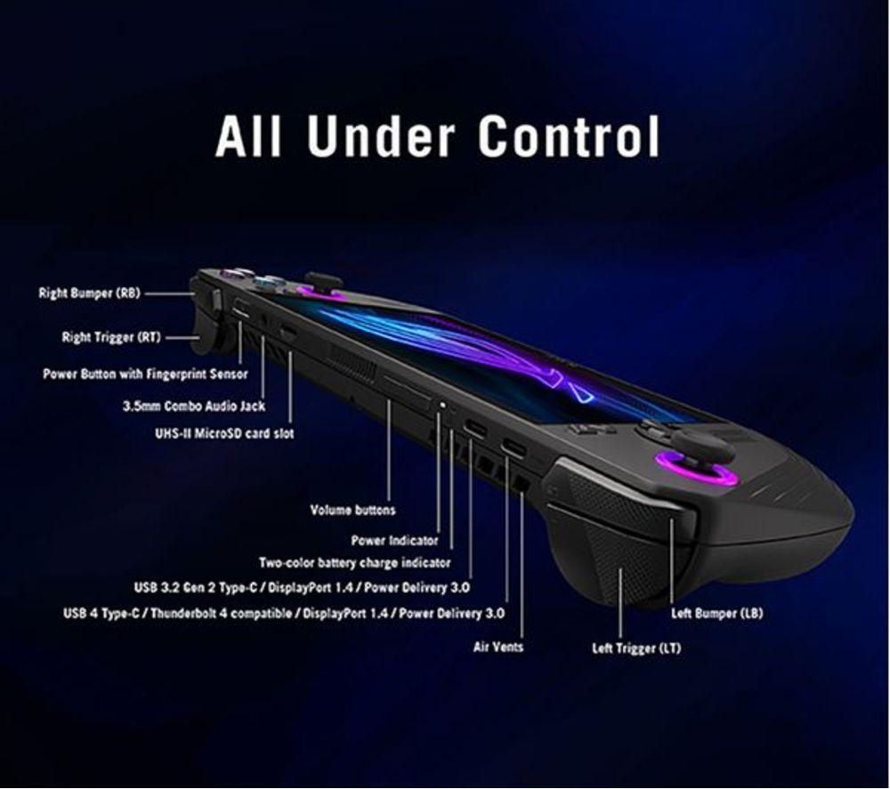 ASUS Refurbished ROG Ally X Handheld Gaming Console - AMD Ryzen Z1 Extreme, 1 TB SSD (Very Good Condition) image number 14 of 21