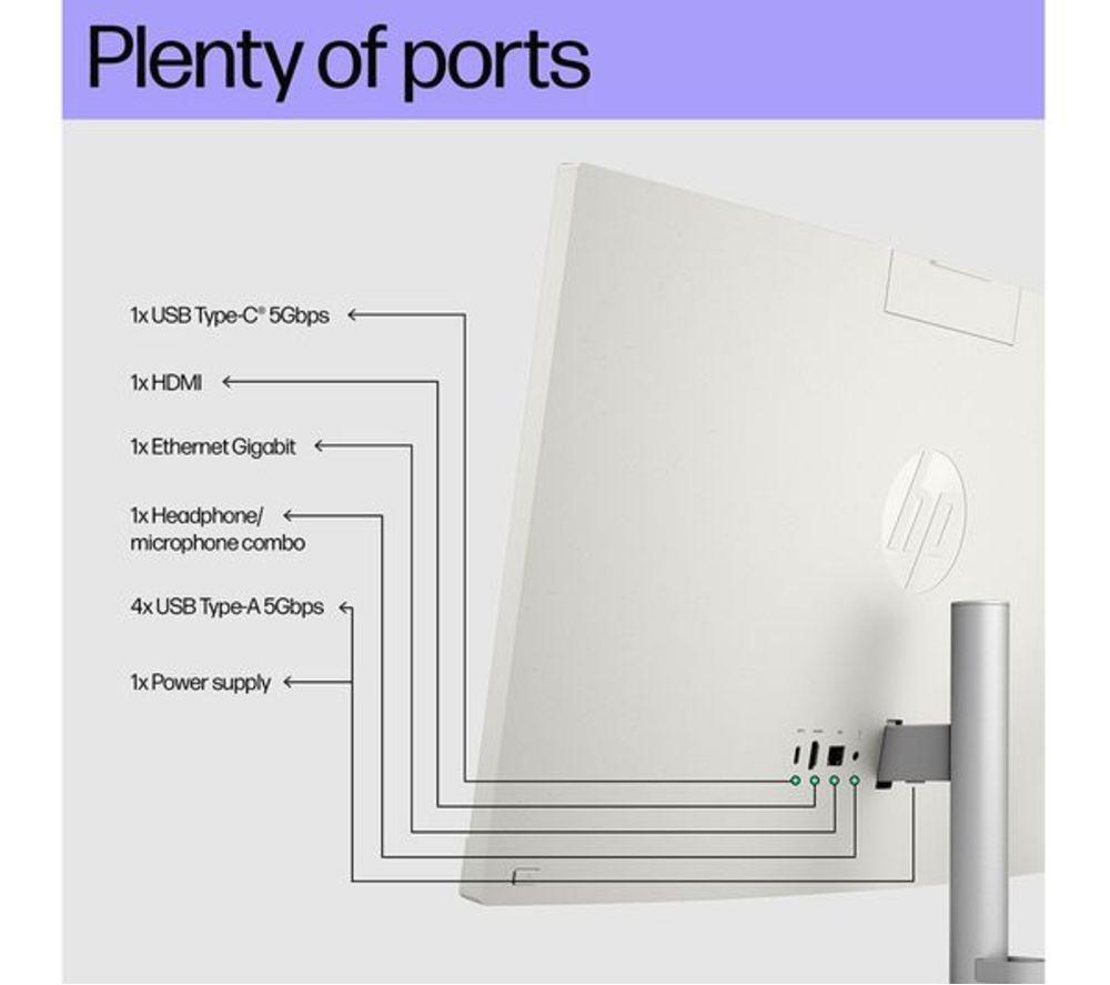 HP Pavilion 27-cr1006na 27" Refurbished All-in-One PC - Intel&reg; Core&trade; Ultra 7, 1 TB SSD, White (Very Good Condition) image number 6 of 15