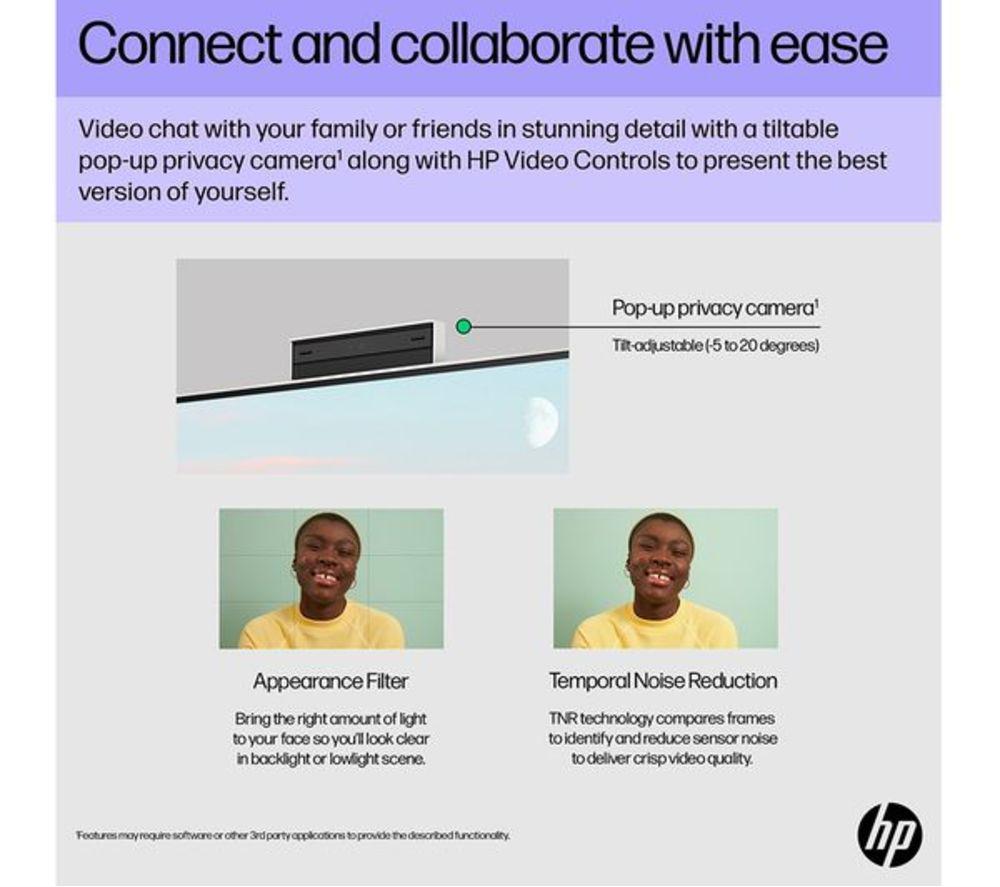HP Pavilion 27-cr1006na 27" Refurbished All-in-One PC - Intel&reg; Core&trade; Ultra 7, 1 TB SSD, White (Very Good Condition) image number 7 of 15