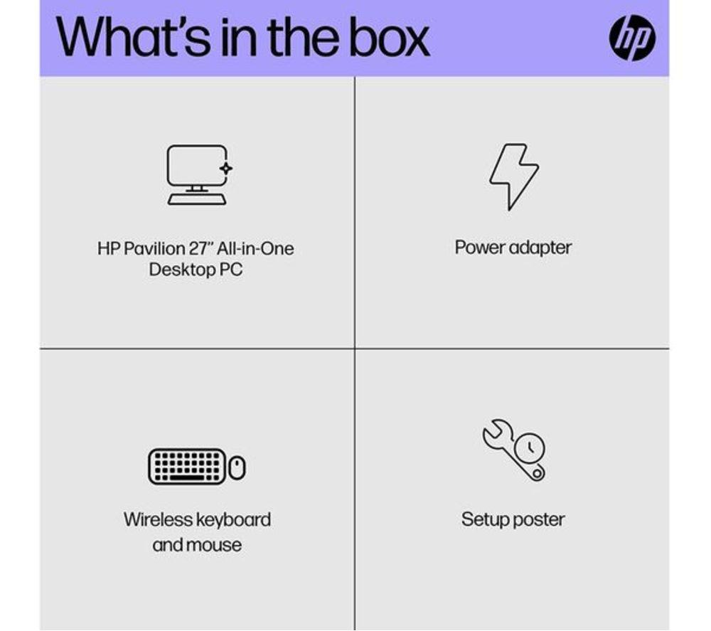 HP Pavilion 27-cr1006na 27" Refurbished All-in-One PC - Intel&reg; Core&trade; Ultra 7, 1 TB SSD, White (Very Good Condition) image number 9 of 15
