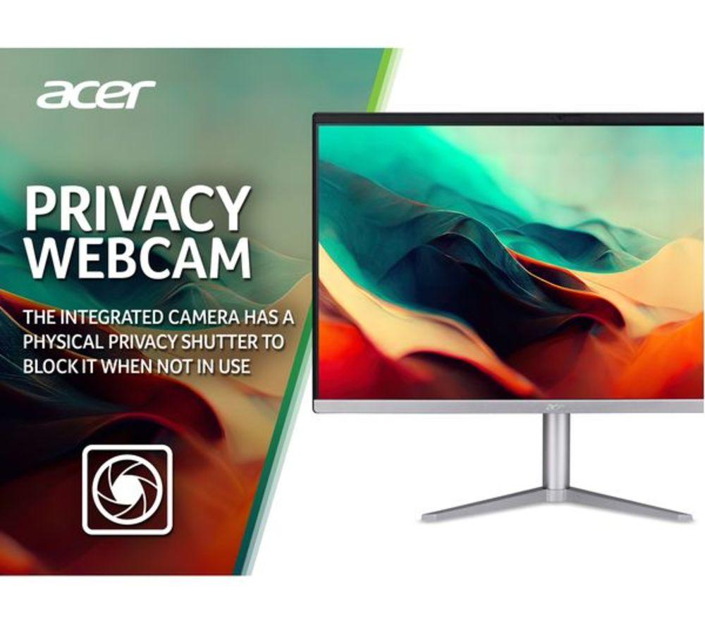 ACER Aspire C24-1300 23.8" Refurbished All-in-One PC - AMD Ryzen 5, 1 TB SSD, Black (Very Good Condition) image number 6 of 8