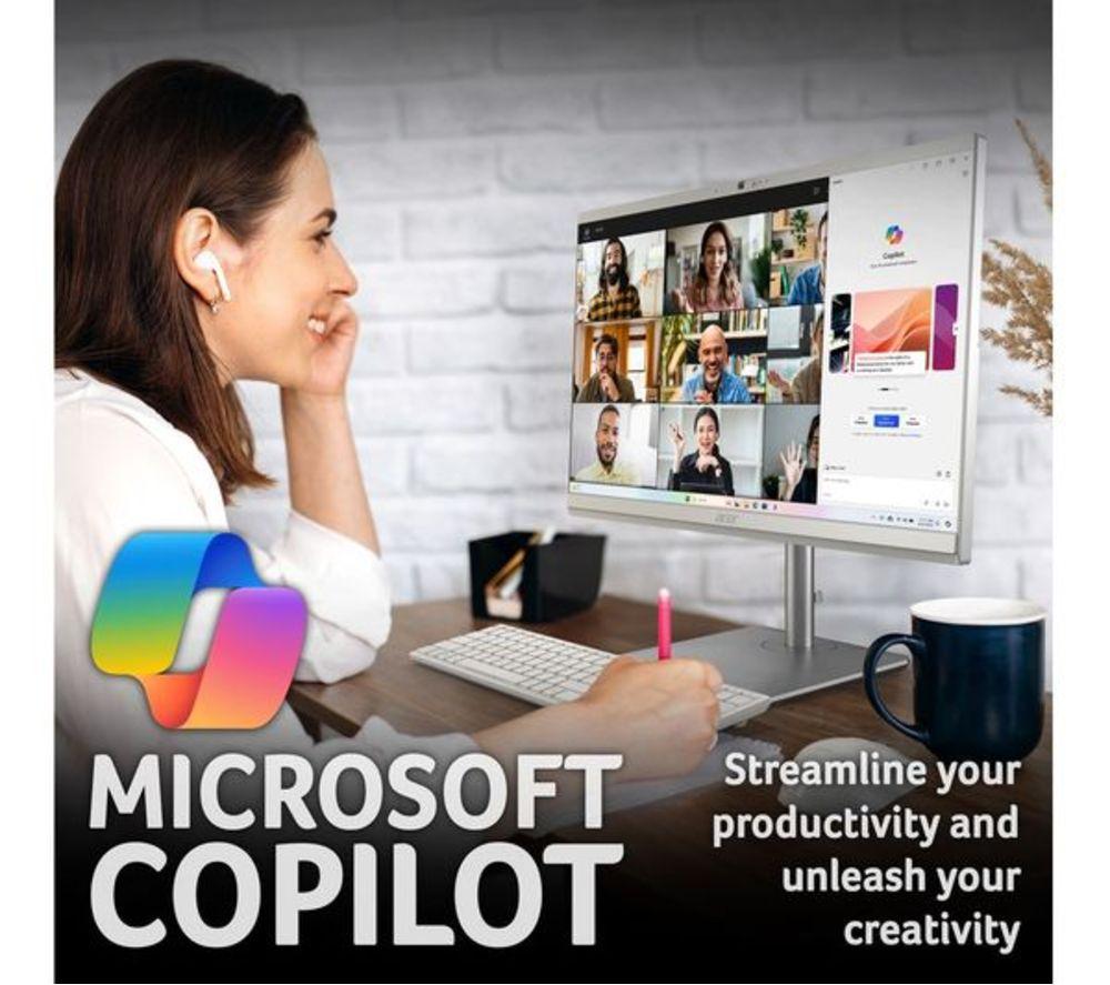 ACER Aspire C27-195ES 27" Refurbished All-in-One PC - Intel&reg; Core&trade; Ultra 7, 1 TB SSD, White (Very Good Condition) image number 4 of 7