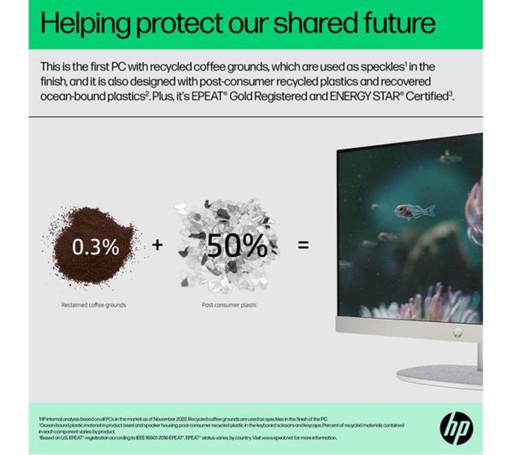 HP Pavilion 24-cr1007na 23.8" Refurbished All-in-One PC - Intel&reg; Core&trade; Ultra 5, 1 TB SSD, White (Very Good Condition) image number 10 of 15