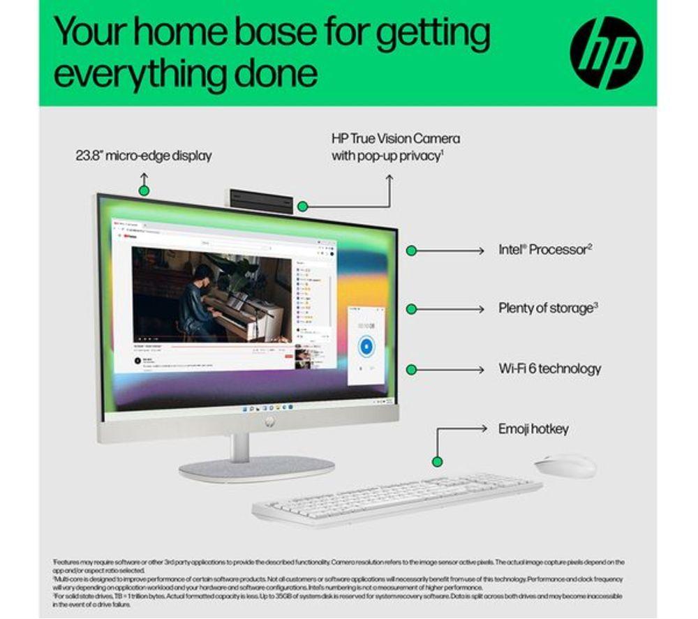 HP Pavilion 24-cr1007na 23.8" Refurbished All-in-One PC - Intel&reg; Core&trade; Ultra 5, 1 TB SSD, White (Very Good Condition) image number 11 of 15
