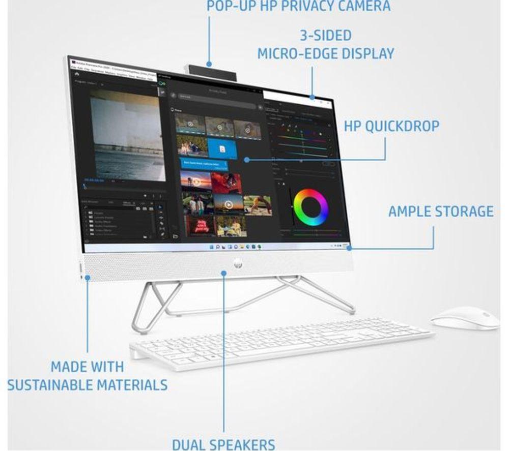 HP 24-cb1002na 23.8" Refurbished All-in-One PC - Intel&reg; Core&trade; i5, 512 GB SSD, White (Excellent Condition) image number 5 of 10