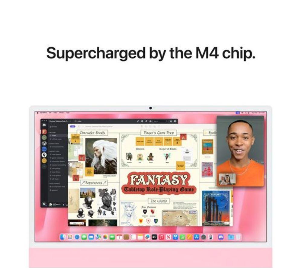 APPLE Refurbished iMac 4.5K 24" (2024) - M4, 512 GB SSD, Pink (Very Good Condition) image number 5 of 6