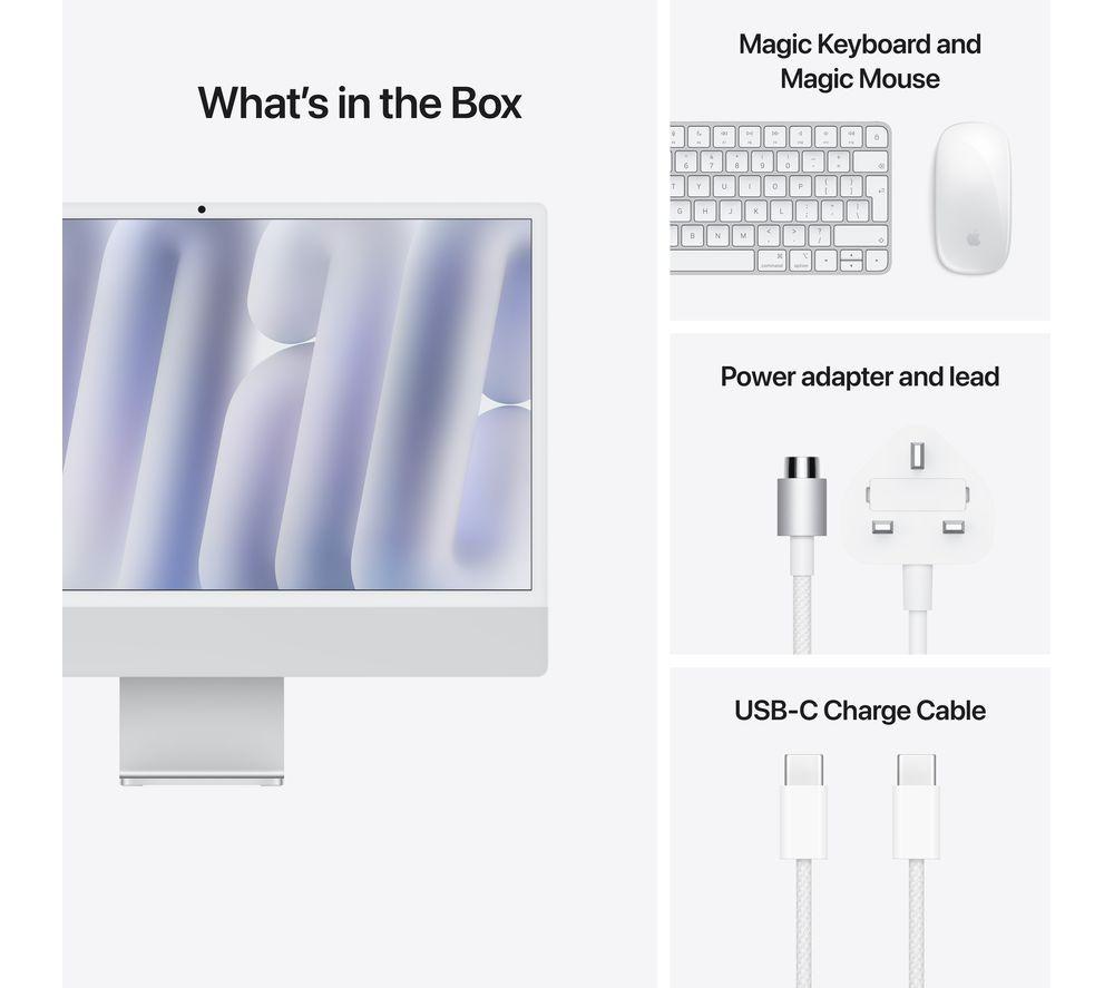 APPLE Refurbished iMac 4.5K 24" (2024) - M4, 256 GB SSD, Silver (Excellent Condition) image number 9 of 9