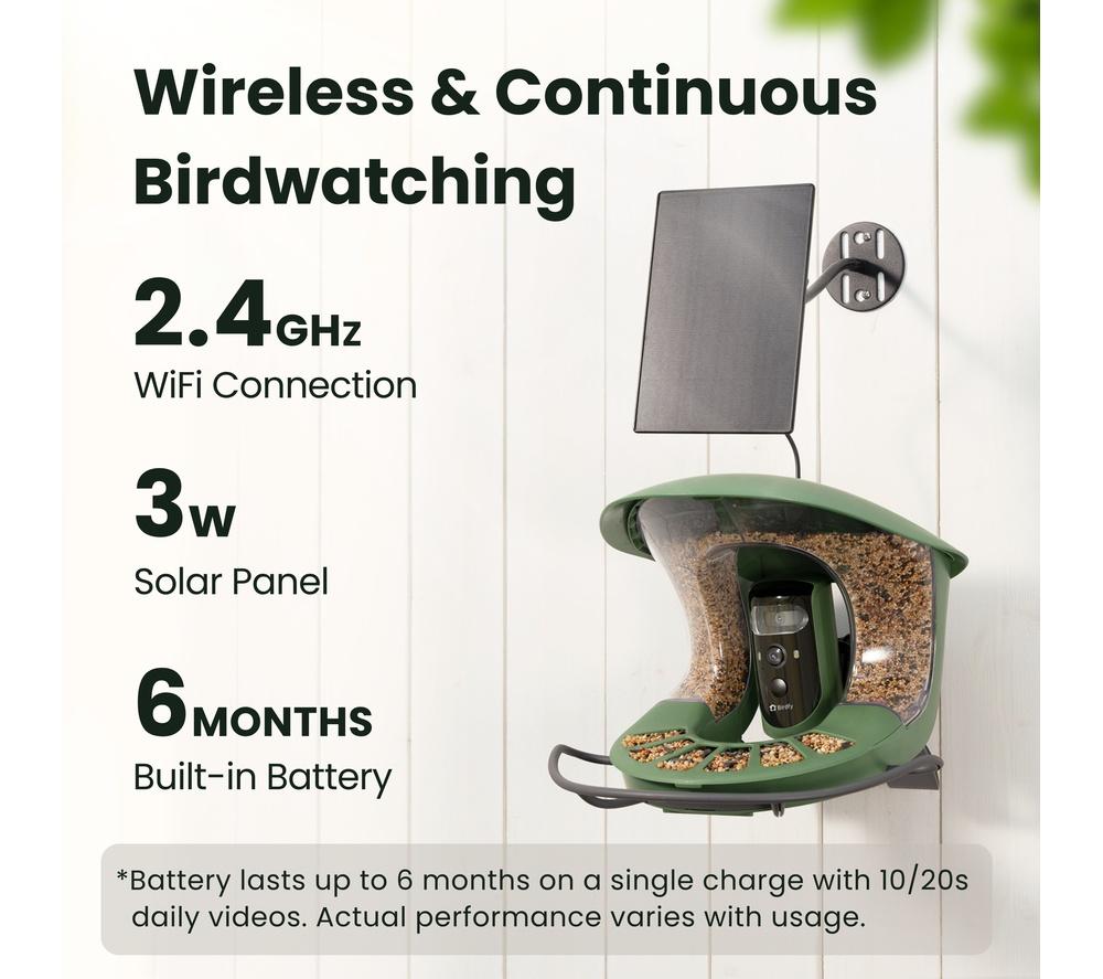 BIRDFY Feeder 2 Pro Smart Camera Bird Feeder with Solar Panel - Green image number 5 of 8