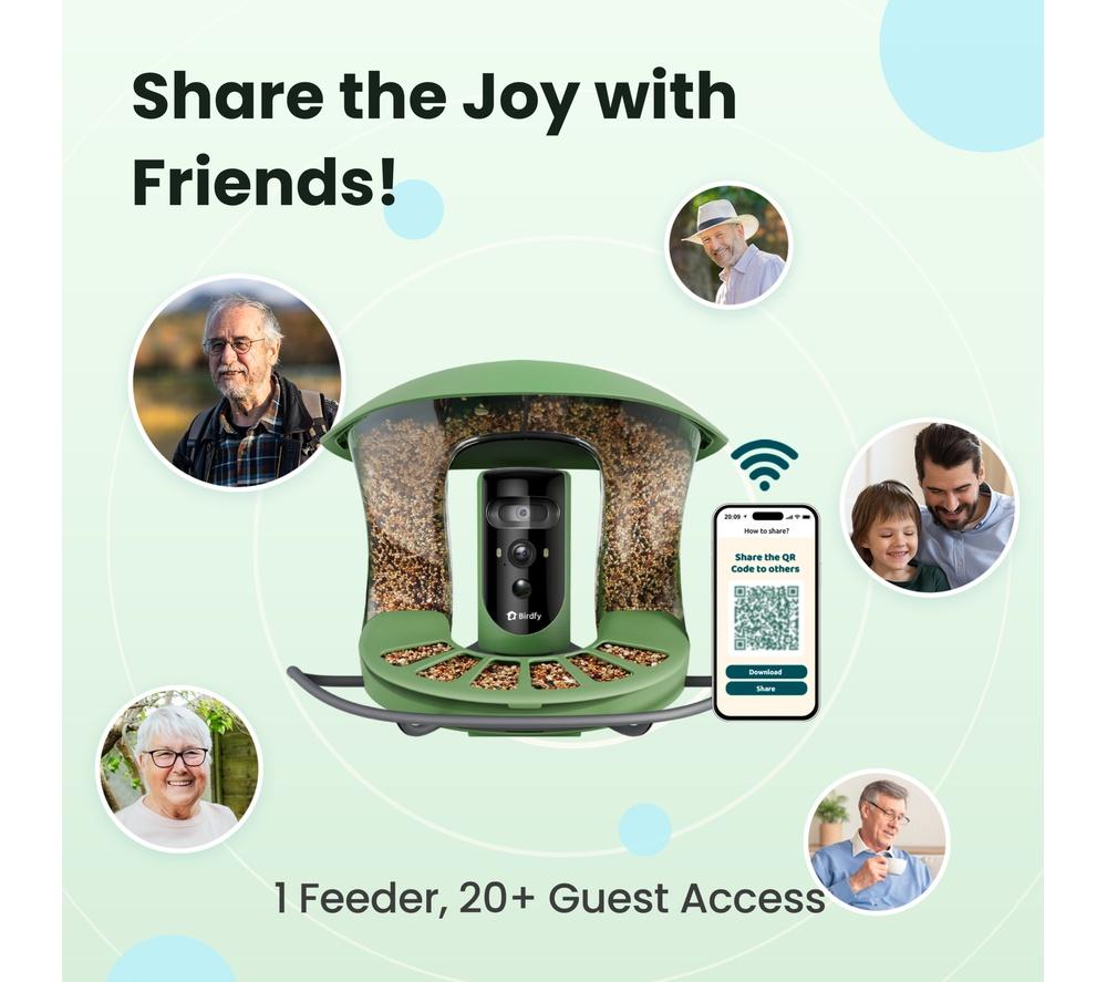 BIRDFY Feeder 2 Pro Smart Camera Bird Feeder with Solar Panel - Green image number 6 of 8