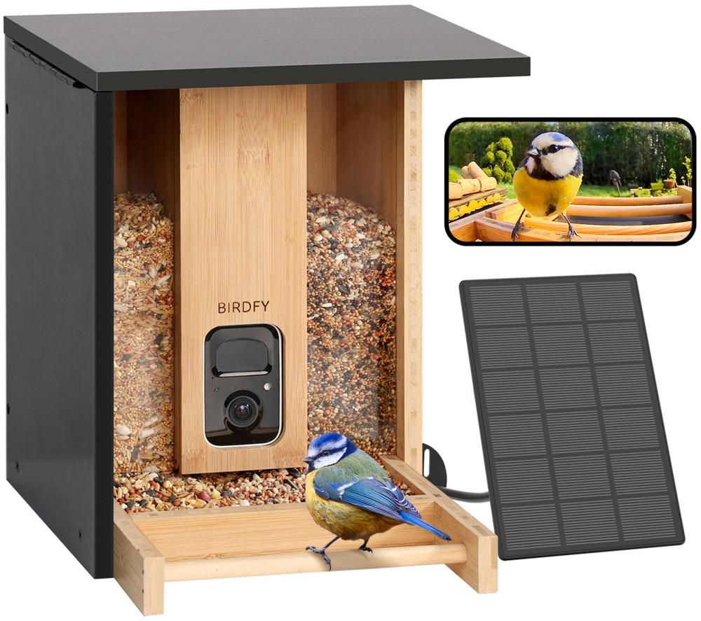 BIRDFY Smart Camera Bird Feeder with Solar Roof - Bamboo