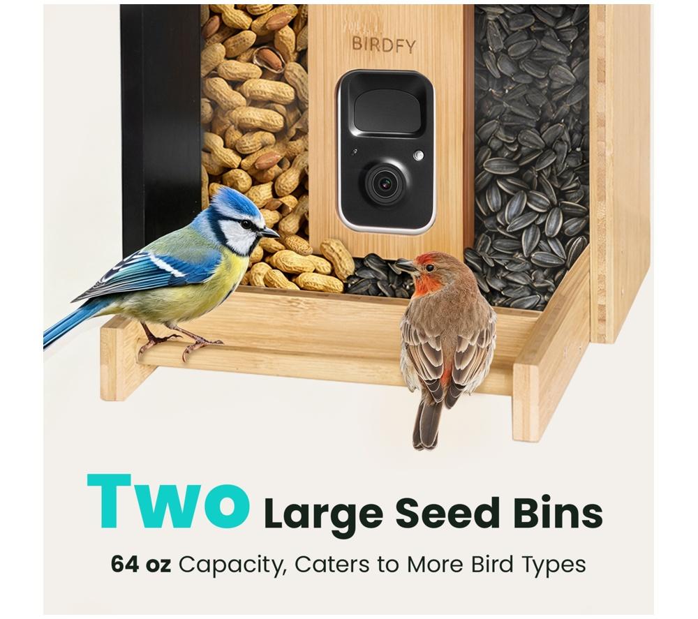 BIRDFY Smart Camera Bird Feeder with Solar Roof - Bamboo image number 5 of 11