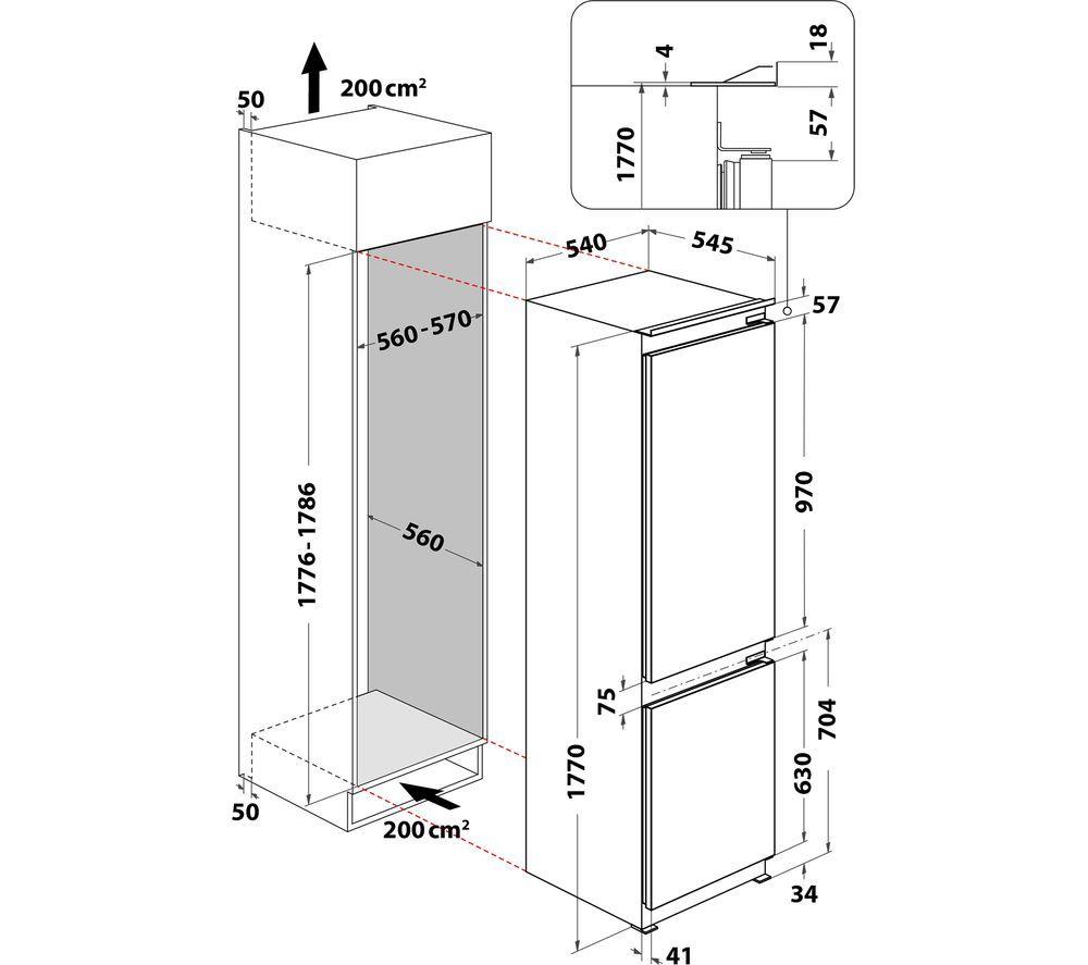 HOTPOINT Low Frost HTC18D011A1 Integrated 70/30 Fridge Freezer - Sliding Hinge image number 12 of 12